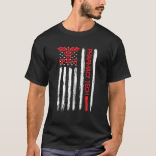 American Flag Pharmacy Technician CPhT Tech Pharma T-Shirt
