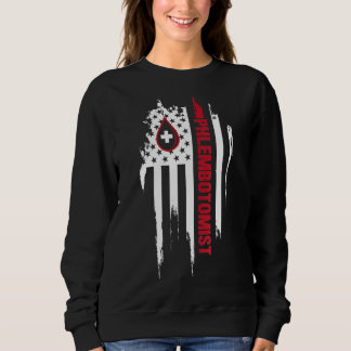 American Flag Phlebotomist Vintage Distressed Phle Sweatshirt