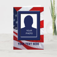 American Flag Photo Frame Greeting Card