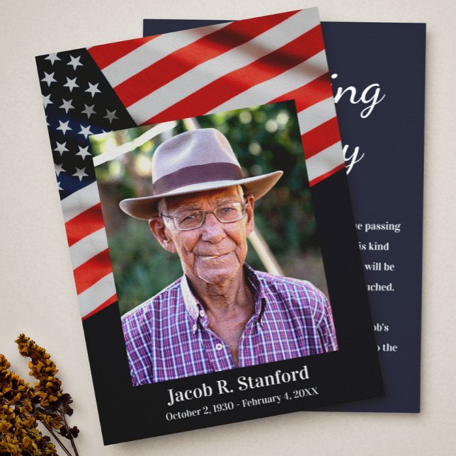 American Flag Photo Passed Away Announcement (Creator Uploaded)