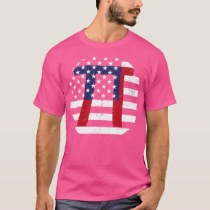 American flag Pi day funny and cool schoolteacherm T-Shirt