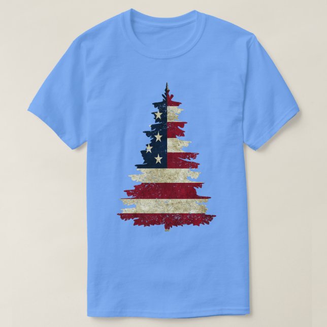 American Flag Pine Tree T-Shirt (Design Front)