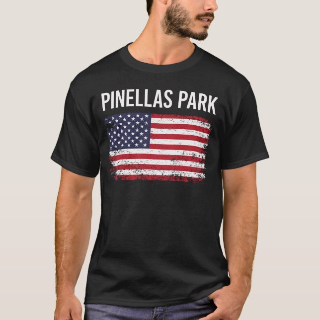 American Flag Pinellas Park T-Shirt (Front)