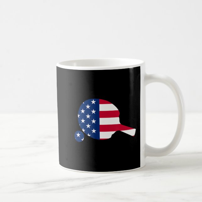 American Flag Ping Pong Table Tennis Player Equipm Coffee Mug (Right)