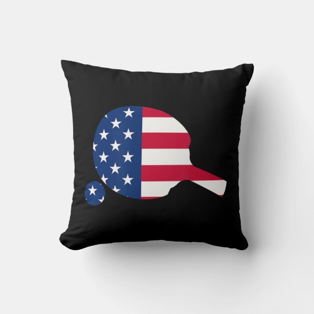 American Flag Ping Pong Table Tennis Player Equipm Cushion (Front)