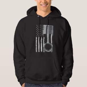 American Flag Piston Muscle Car 2 Hoodie