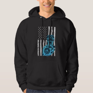 American Flag Piston Muscle Car 7 Hoodie