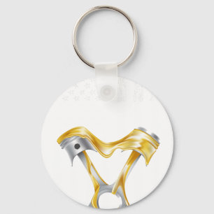 American Flag Piston Muscle Car vintage Key Ring