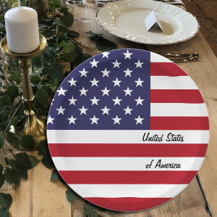 American Flag plates, America patriots / party Paper Plate