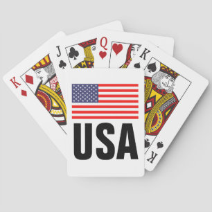 American flag playing cards personalised gift