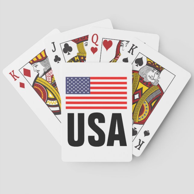 American flag playing cards personalised gift (Back)