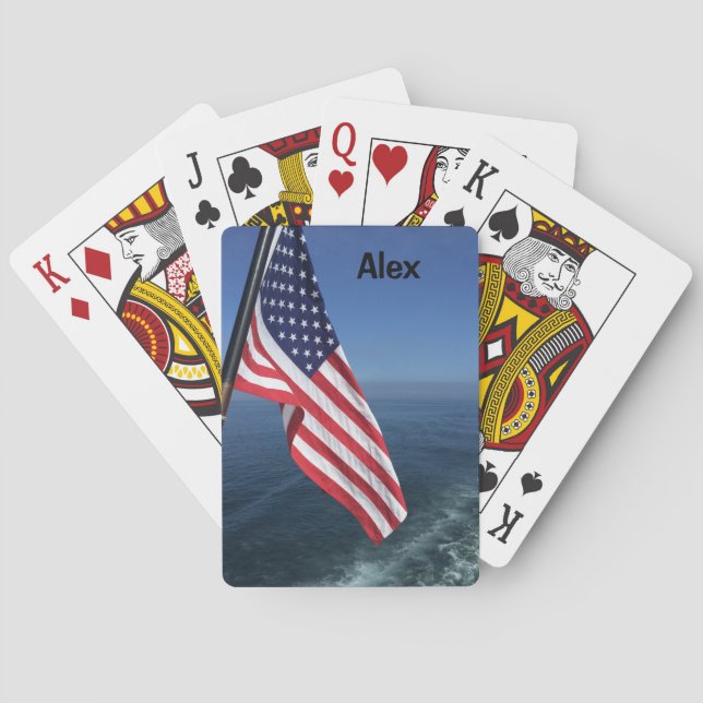 American Flag Playing Cards - Personalize! (Back)