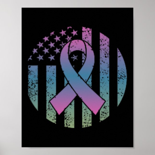 American Flag Pocket Metastatic Breast Cancer Awa  Poster (Front)