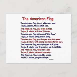 American Flag Poem Postcard