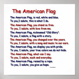 American Flag Poem Poster