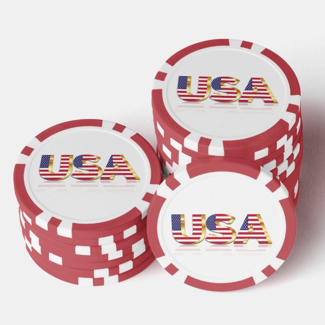 American Flag Poker Chips USA (Stack)
