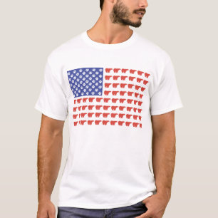 American Flag Polar Bear T-Shirt