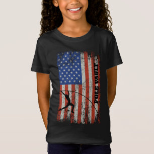 American Flag Pole Vault - Distressed Look Pole Va T-Shirt