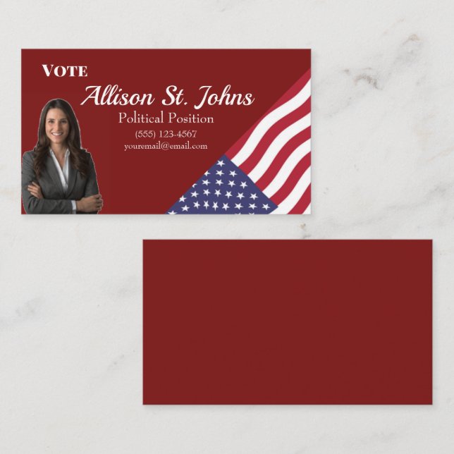 American Flag Political  Business Card (Front/Back)