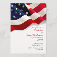 American Flag Political Fundraiser Invitation