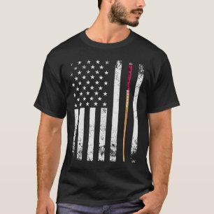 American Flag Pool Stick T-Shirt