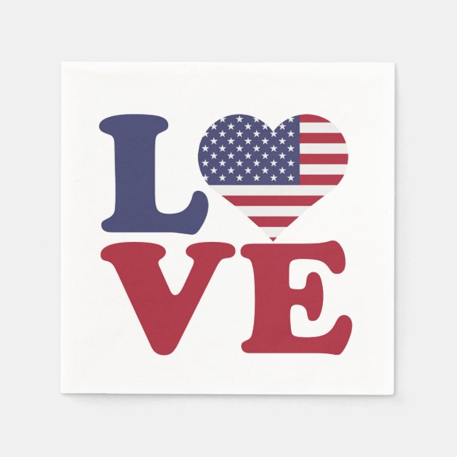 American Flag Post Card Napkin (Front)