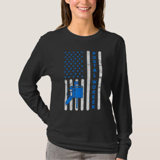 American Flag Postal Worker Delivery Mailman Postm T-Shirt