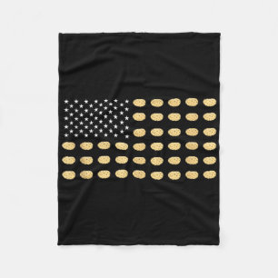 American Flag Potato Food Usa Patriotism Patriot L Fleece Blanket