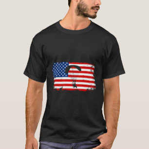 American Flag Powered Paragliding Paramotoring Par T-Shirt