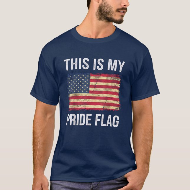 American Flag Pride Distressed USA Patriotic T-Shirt (Front)