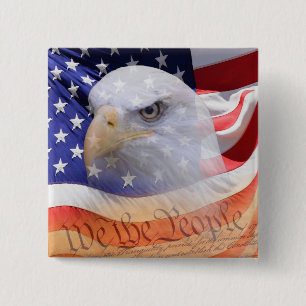 American Flag Pride Spirit Eagle Button Pin