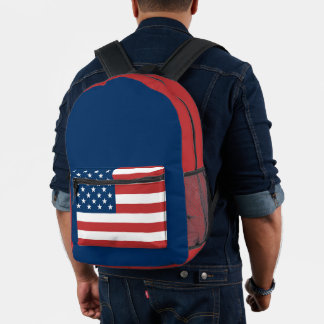 American Flag Printed Backpack