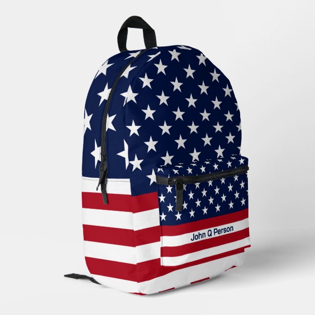 American Flag Printed Backpack (Back Corner Left)