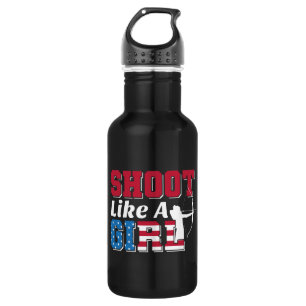 American Flag - Proud Female Archer, Archery 532 Ml Water Bottle
