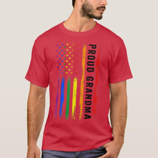 American Flag Proud Grandma Gay Pride Support LGBT T-Shirt