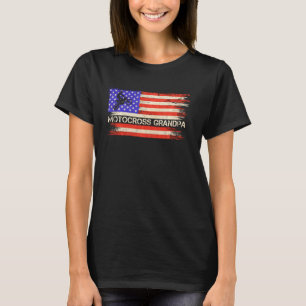 American Flag Proud Motocross Dirt Bike Grandpa Si T-Shirt