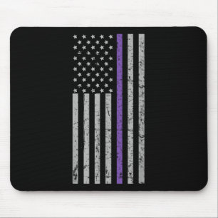 American Flag Purple Strip Memories Heimer  Mouse Mat