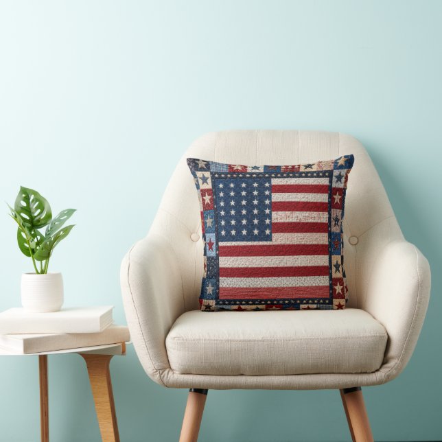 American Flag Quilt Pattern Cushion (Chair)