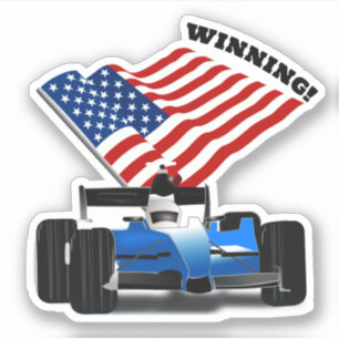 American Flag Race Car Sports