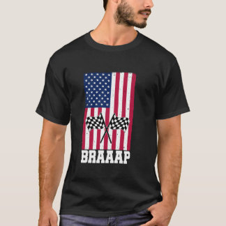 American Flag Racing Race Car USA Family Matching  T-Shirt