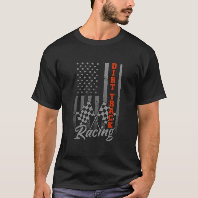 American Flag Racing Race Car USA Family Matching  T-Shirt (Front)