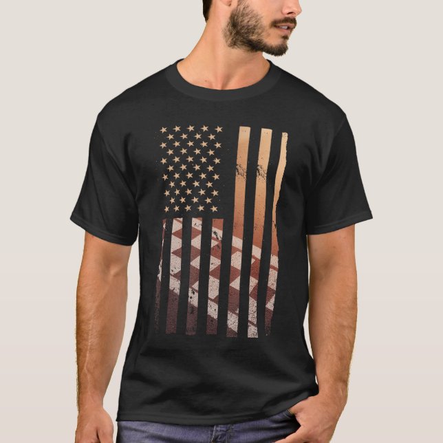 American Flag Racing Race USA Family Matching Pit  T-Shirt (Front)