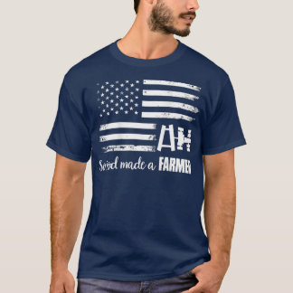 American Flag ractor So God Made A Farmer T-Shirt