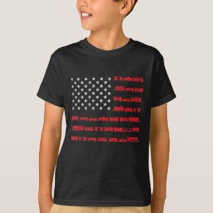 American Flag Railroad Train Gift T-Shirt
