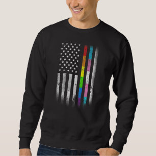 American Flag Rainbow Homosexual Rights LGBT LGBTQ Sweatshirt