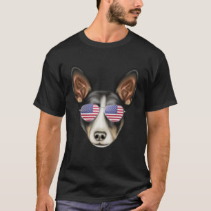 American Flag Rat Terrier Dog America Pocket T-Shirt