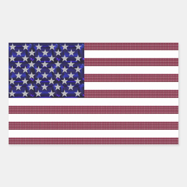 American Flag Rectangular Sticker (Front)