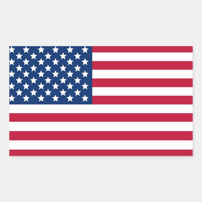 American Flag Rectangular Sticker (Front)