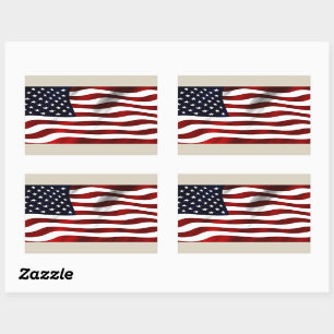 American flag rectangular sticker