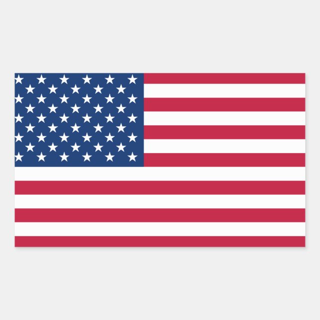 American Flag Rectangular Sticker (Front)